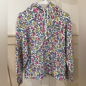Teddy Fresh RARE Grandma Floral Hoodie Sweater White Colorful